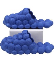 Massage Bubble Slides Slippers Funny Lychee Non-slip Spa Slippers Blue 39/40