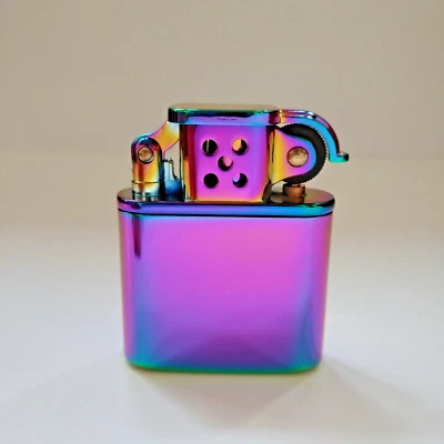 Zorro 506 Hielo Multicolor - Encendedor Gasolina Latón - con Caja de Regalo y Pedernal