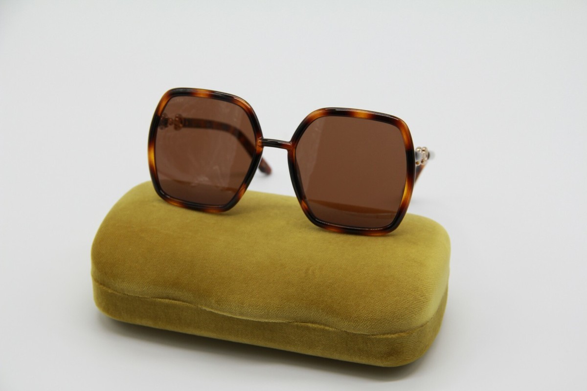 NEW GUCCI GG0890S 002 BROWN SQUARE SUNGLASSES GUCCI NEW
