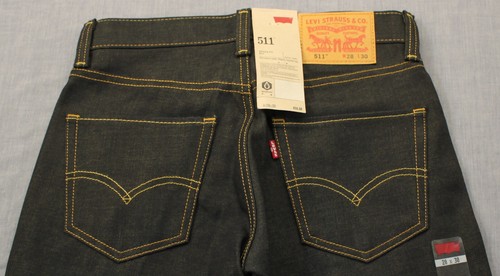 Levis 511 Mens Dark Blue Skinny Fit 100% Cotton Denim Jeans NWT 28 x 30 - Picture 4 of 4