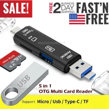Card Reader USB 3.0 Micro USB Type C MicroSD OTG Memory Adapter Laptop Computer