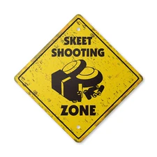 Skeet Vintage Crossing Sign Xing Plastic Rustic shooter clays shotgun guns range