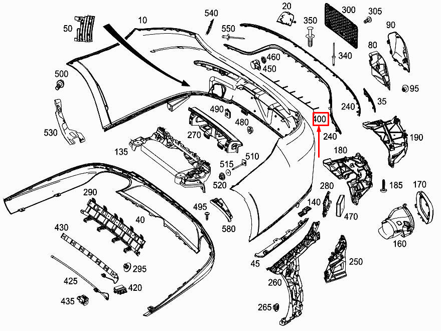 MERCEDES-BENZ E Coupe C238 Rear Parking Aid Wiring A2385401605