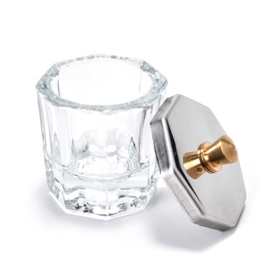 KADS Dappen Dish with Lid for Acrylic Nails Clear Glass Acrylic Nail Monomer