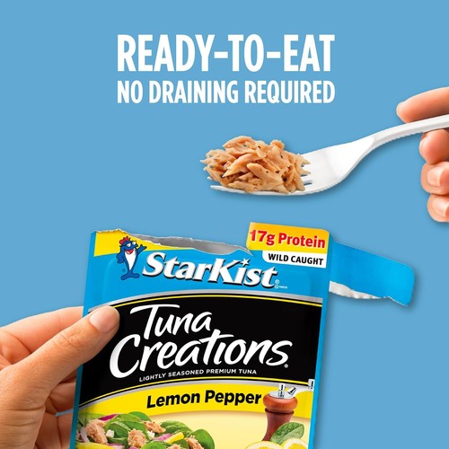 (10 Pack) StarKist Tuna Creations Lemon Pepper Flavored Tuna, Wild Caught, 2.6oz - Picture 3 of 5
