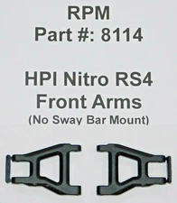 RPM #8114 Front Arms for HPI Racing Nitro RS4 (NO Sway Bar Mount) Vintage NOS 