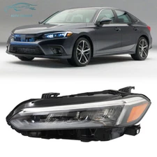 For 2022-2023 Honda Civic Sport Touring Black LED Driver Side Headlight Headlamp