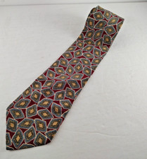 Lily Dache Silk Neck Tie Paisley-ish Multicolor Geometric Silk Necktie Mens