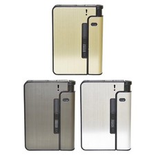 2 IN 1 Elegante Portasigarette con Accendino Intercambiabile "Elettronica" OTTIMO NUOVO 