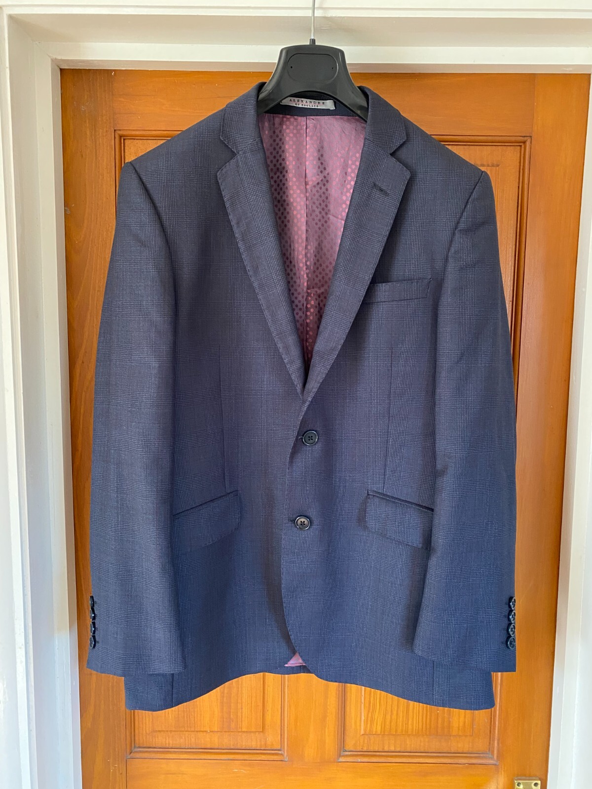 Giacca tuta blazer Alexandre of England grigio check 100% lana 38 R fila Savile