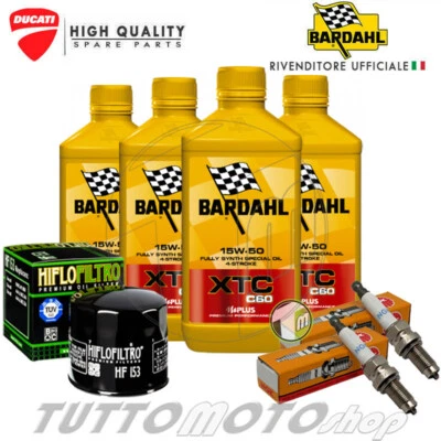 BARDAHL - HIFLO - NGK Tagliando DUCATI Streetfighter 848 2012-2013/Kit Olio BARDAHL XTC Filtro Candele