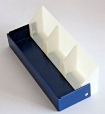 Dia-Schachtel f. 45 KB-Dias Blau Weiß Schwarz Grün Kasten Kästchen Box Kleinbild