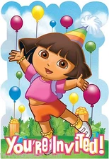 Dora the Explorer Birthday Invitations, 4 Packs of 8 (32 Total) with Envelopes