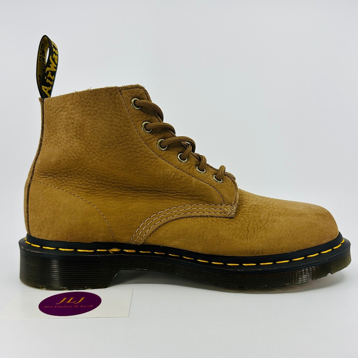 Dr. Martens 101 Savannah Tan Tumbled Nubuck Leather Combat  display picture 2