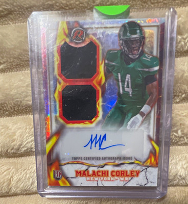 Topps 2024 Resurgence Ignite Rookie Patch Auto Malachi Corley Jets IPA-MC
