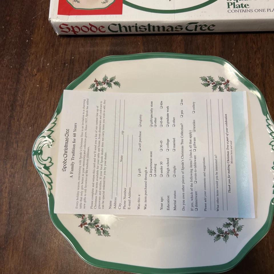 Spode Christmas Tree Square Cake Plate - Image 2 of 4