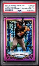 2024 Bowman Sterling - #BSP-49 ETHAN SALAS - Magenta Refractor /75 - PSA 8