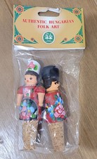 Vintage Hungarian Folk Art Cork Bottle Stoppers Wood Figures