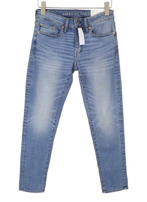 American Eagle Outfitters Airflex+ Herren Jeans W32/L30 Bright Skinny Faded Blue