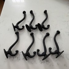 Set of 7 Cast Iron Coat Hooks