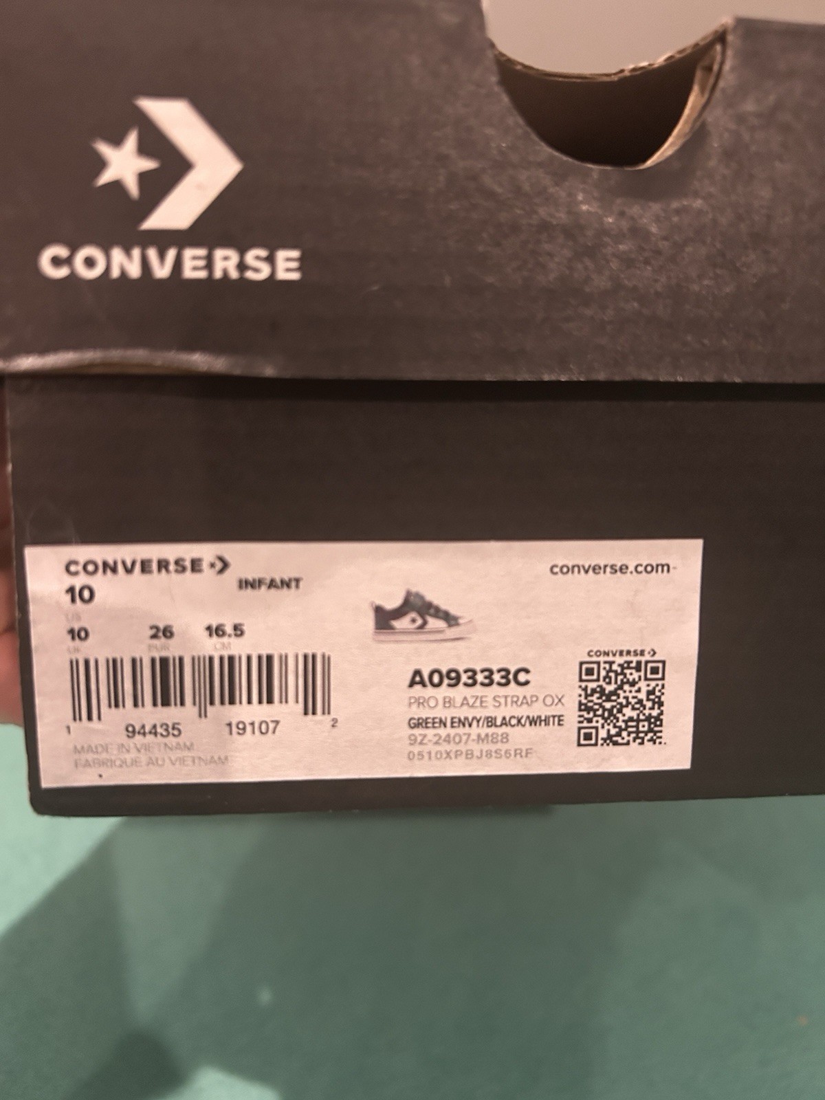 Converse Pro Blaze Strap OX Green/Black/White Boy's Sneakers-Size 13 NWB A09332C thumbnail 4