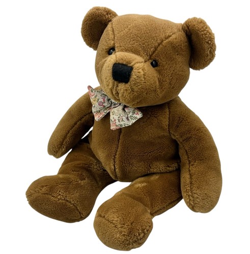 Eden Brown Teddy Bear Plush in Floral Bow Woodland Stuffed Animal