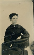 Tintype Civil War Era Beautiful Woman Sad Look Second Mourning