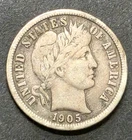 1905-S Barber Dime 10c Old Better Date San Francisco 90% silver coin