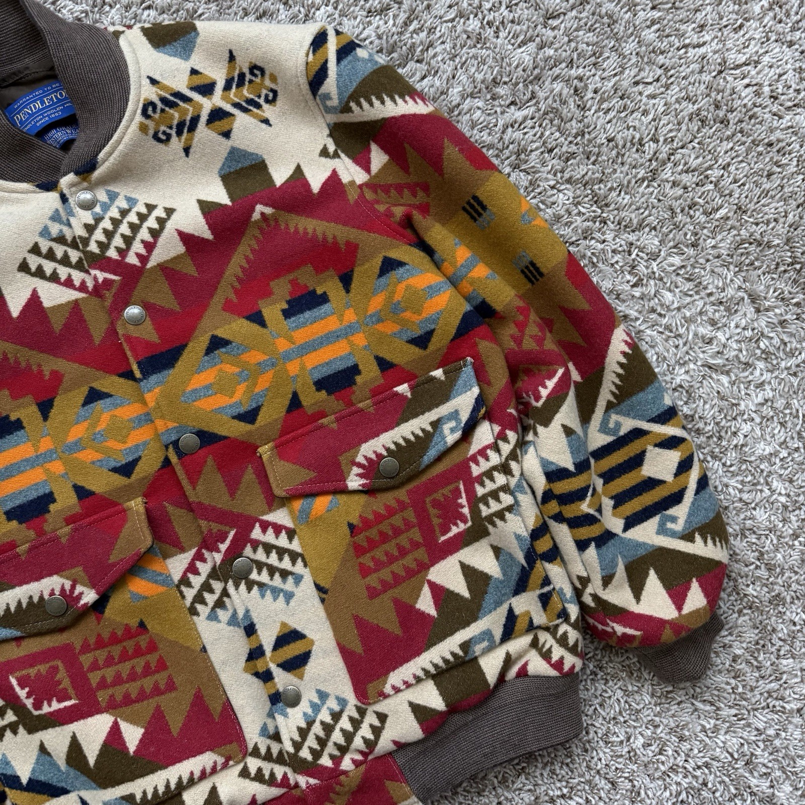 Pendleton Aztec High Grade Western Wool Bomber Ja… - image 5