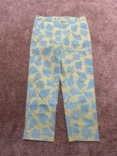 Vintage Lilly Pulitzer Capri Crop Pants Womens 8 Green Blue All Over Print