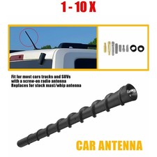 7inch Car Antenna Radio Replacement Fmam Black Set Spiral Style Wscrew 1-10pcs