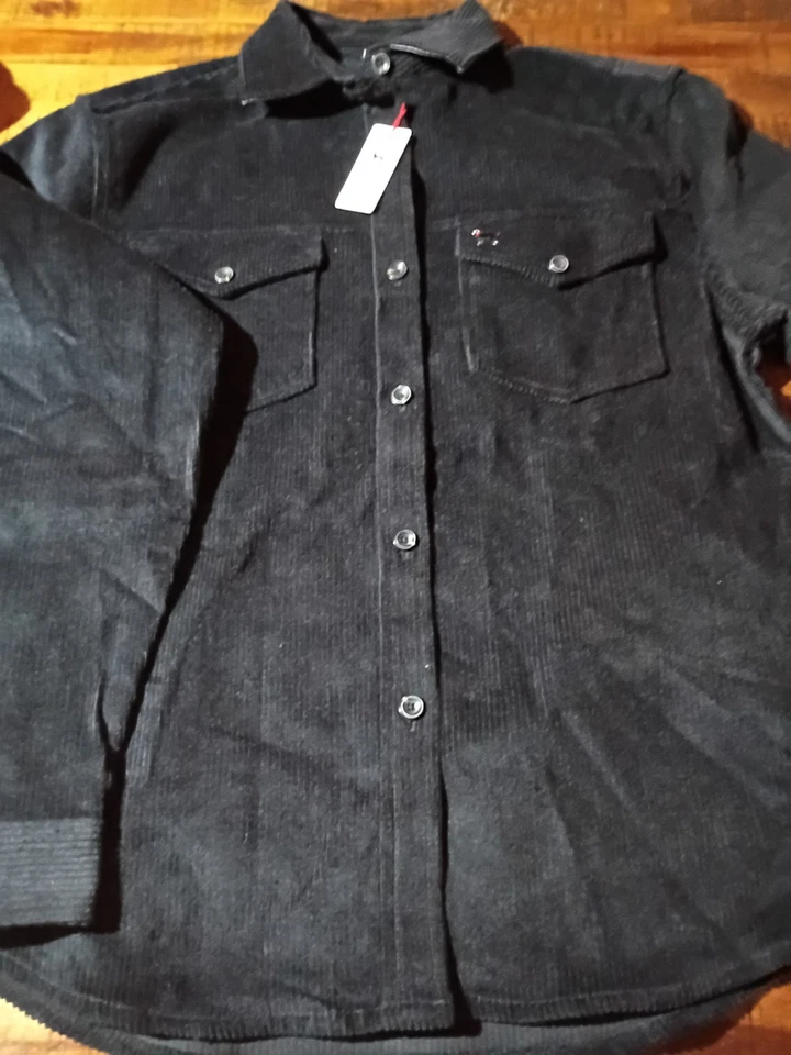 Chaqueta Camisa Mujer The Black Dog Pesada Negra Pana Talla Pequeña Foto 4 de 4