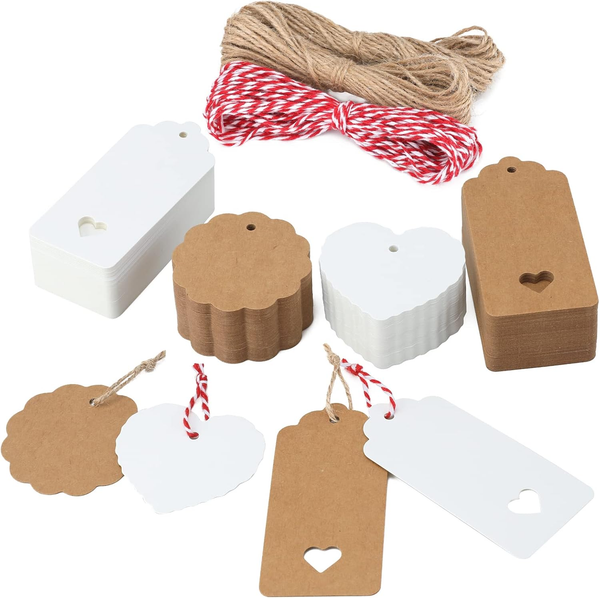 200 StüCk GeschenkanhäNger Hochzeit, Kraftpapier AnhäNger 9,5 X 4,5 Cm, AnhäNgee-image