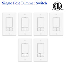 6PK Dimmer Switch Single Pole with Neutral Wire ETL Certified Work with 150W LED