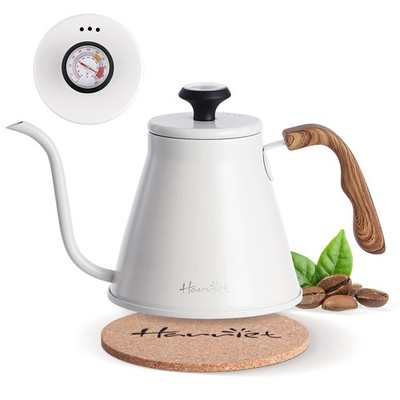 Gooseneck Kettle with Thermometer for Pour Over Coffee and Tea, 37 fl oz, Sta...