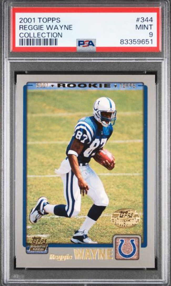 2001 TOPPS #344 REGGIE WAYNE COLLECTION PSA MINT 9