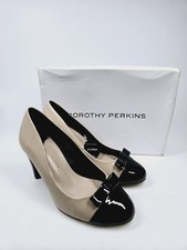 Dorothy Perkins Court Shoes Mid Heel Nude UK Size 4 Wide Fit New With Box