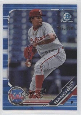 2019 Bowman Chrome Prospects Blue Refractor 99/150 Sixto Sanchez #BCP-70 0w47