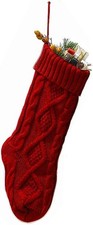 Christmas Stockings Cable Knit Stocking Length 14,Pack of 1, Burgundy