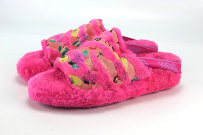 UGG  Fluff Yeah Gr.42 Damen Sandalen Slipper Lammfell Pink  TOP   P 491