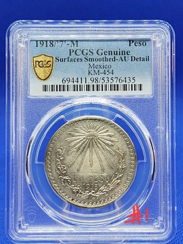 1918 Mexico Un Peso Silver — photo from the most recent tracked eBay sale