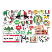 A5 Sticker Sheet Italy Vinyl Stickers - Italian Rome Travel Scrapbook #83342