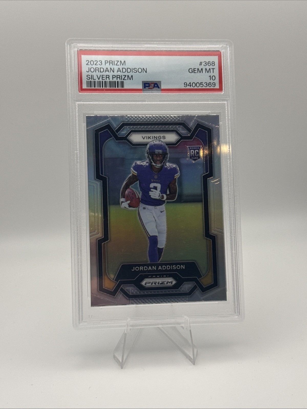 2023 Panini Prizim - Jordan Addison Silver Prizm RC #368 PSA 10