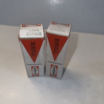 2 Raytheon 6JW8/6LX8/ECF802 Triode Pentode Oscillator TV Valve, Mo2