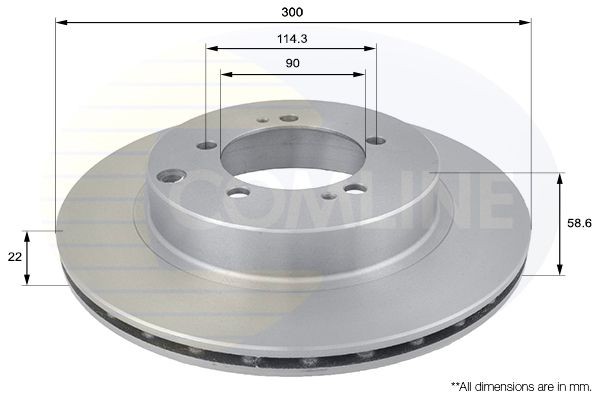 Brake Disc Rear Internally Vented Fits Mitsubishi Lancer COMLINE ADC0358V