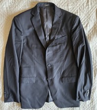 JOHN VARVATOS STAR USA Wool Blend Navy Bedford Suit Jacket Size 38 R