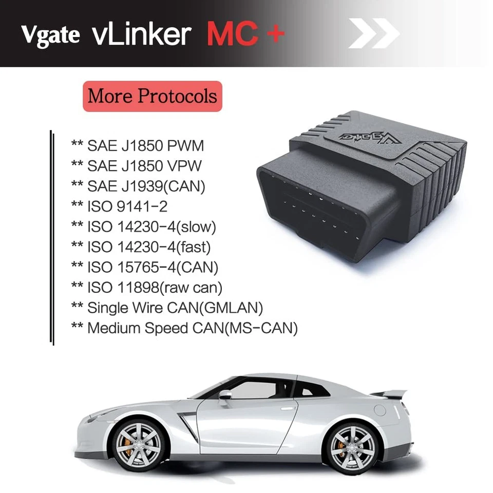 Vgate vLinker MC OBDII Bluetooth OBD2 Diagnosescanner für IOS Android und Win... - Bild 2 von 4