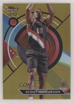2023 Topps Finest Common Gold Refractor 18/50 Scoot Henderson #77 Rookie RC ez6