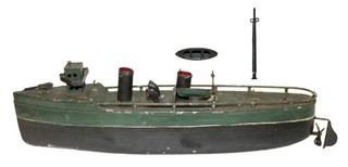 Working Hand Painted Tin Windup Ives No. 3012 Destroyer C 1919 Early Version