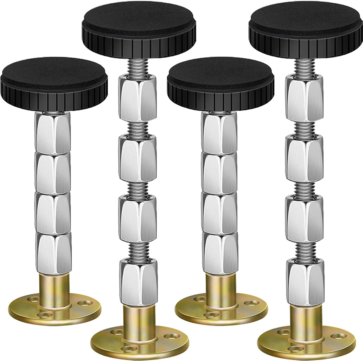 Adjustable Threaded Headboard Stoppers Anti-Shake Bedside Support Fixer for Stability-image